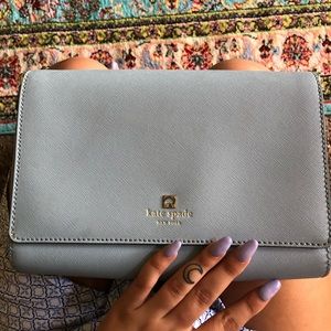 pastel blue kate spade cross body
